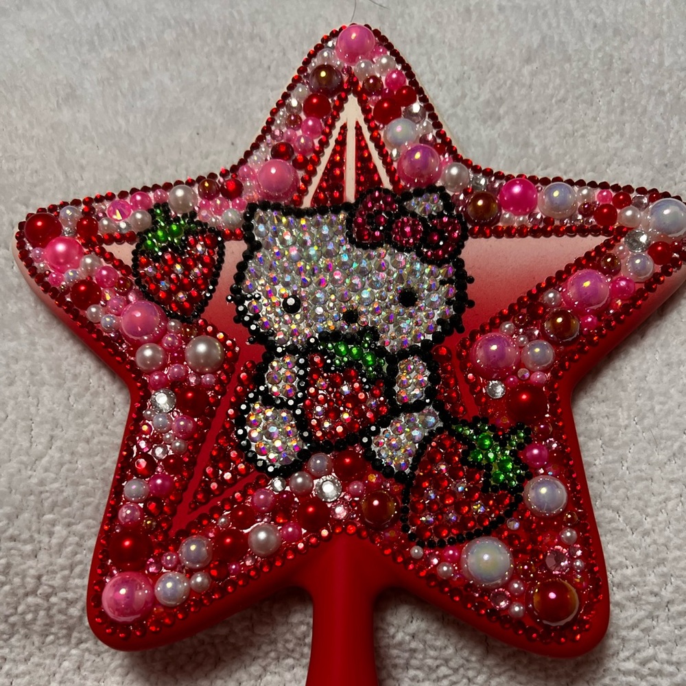 Hand blinged Hello Kitty mirror